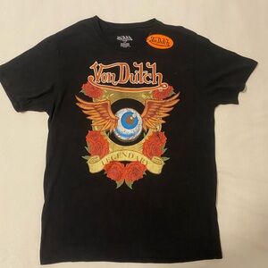 Von Dutch Eye and Rose Black Tee